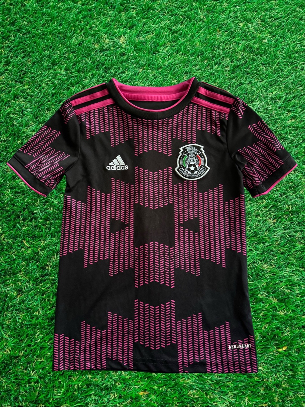 Adidas Aeroready Youth XS Mexico 2021 Futbol Soccer Team Jersey Pink & Black